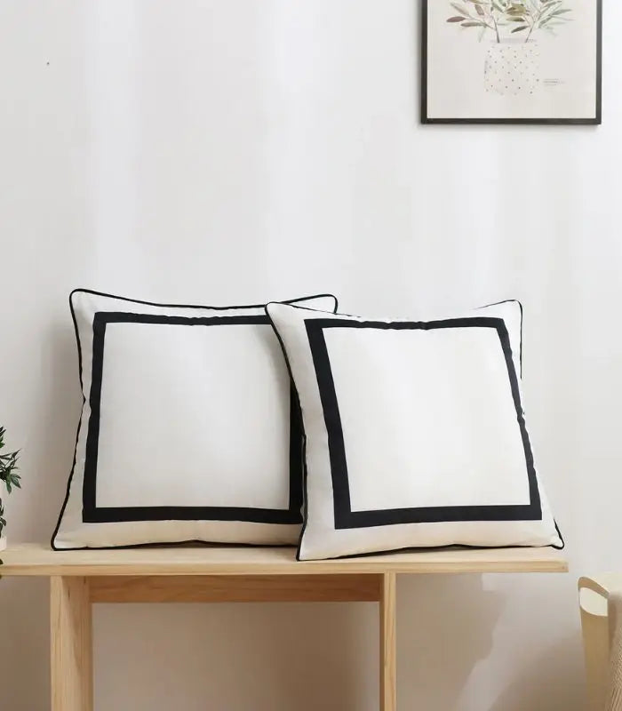 1020 Set of 2 Pcs Elegant Square Velvet Cushion Covers 45x45 cm