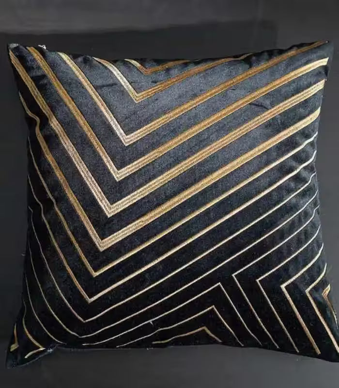 1022 Paddy Velvet Cushion Cover with Gold Embroidery 45 cm (18 in)
