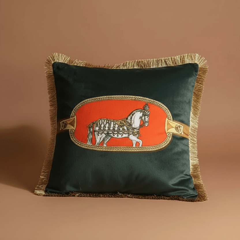 1168 White Cheval Velvet Pillow Cover