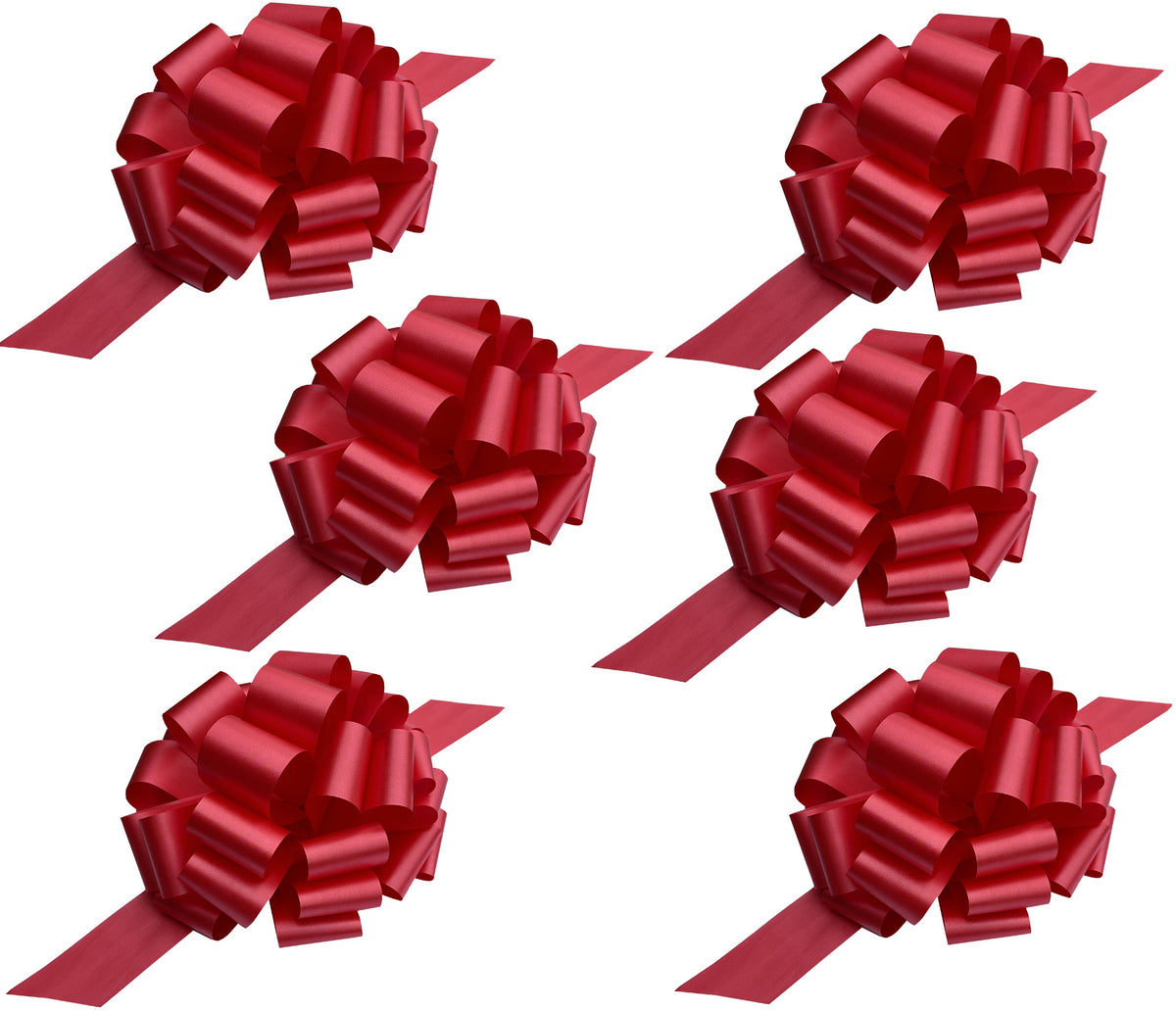 Red Pull Bows - Set of 6 (12")