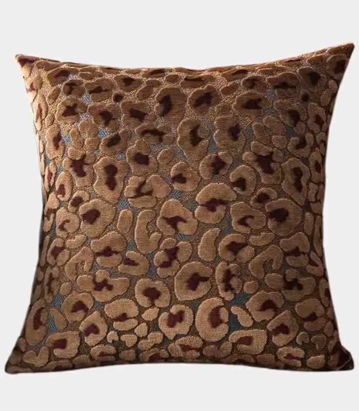 1067 Leopard Print Textured Cushion Cover Collection Velvet 45x45 cm