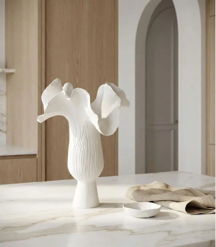 1224 Petal Bloom Ceramic Vase – Handcrafted Sculptural Design