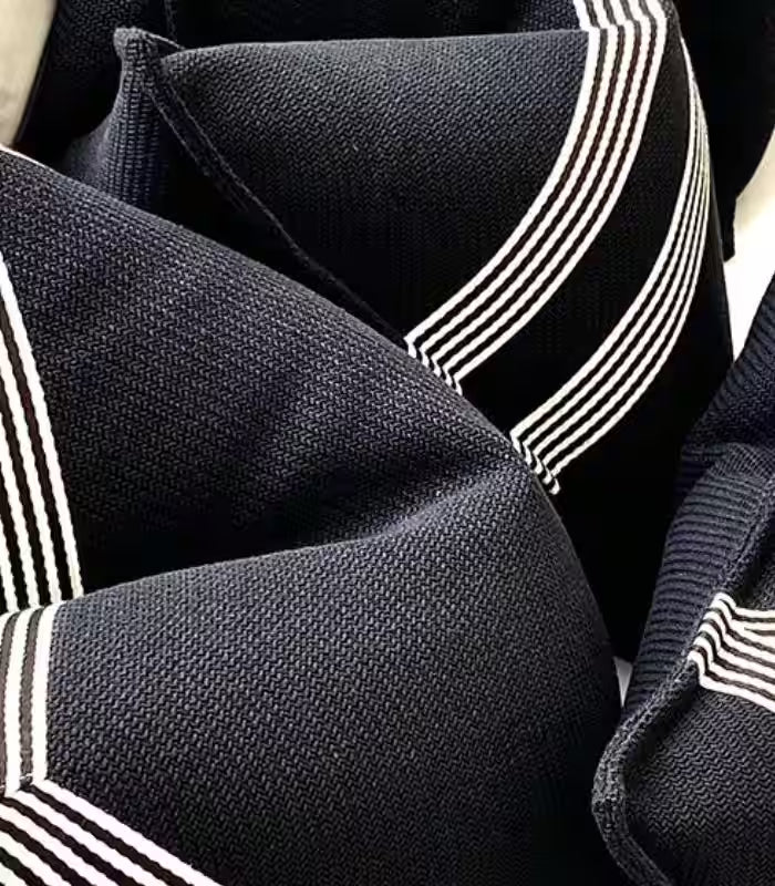 1074 Modern Black & White Striped Cushion Cover Collection Indoor/Outdoor 45x45 cm (18x18in)