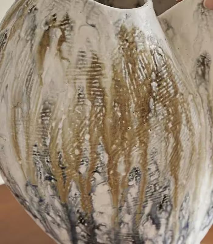 1235 Winslow Handcrafted Ceramic Vase – Hand-Painted Earth-Tone Sculptural Vessel