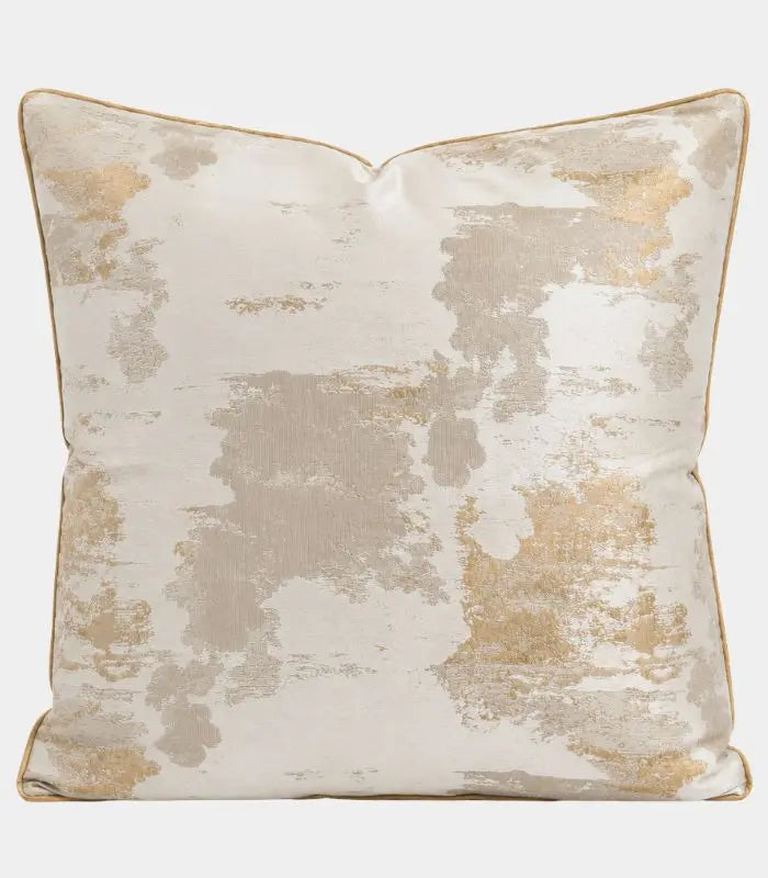 1027 Ethereal Brushstroke Accent Pillow Cover | Handcrafted Metallic Detail Cushion