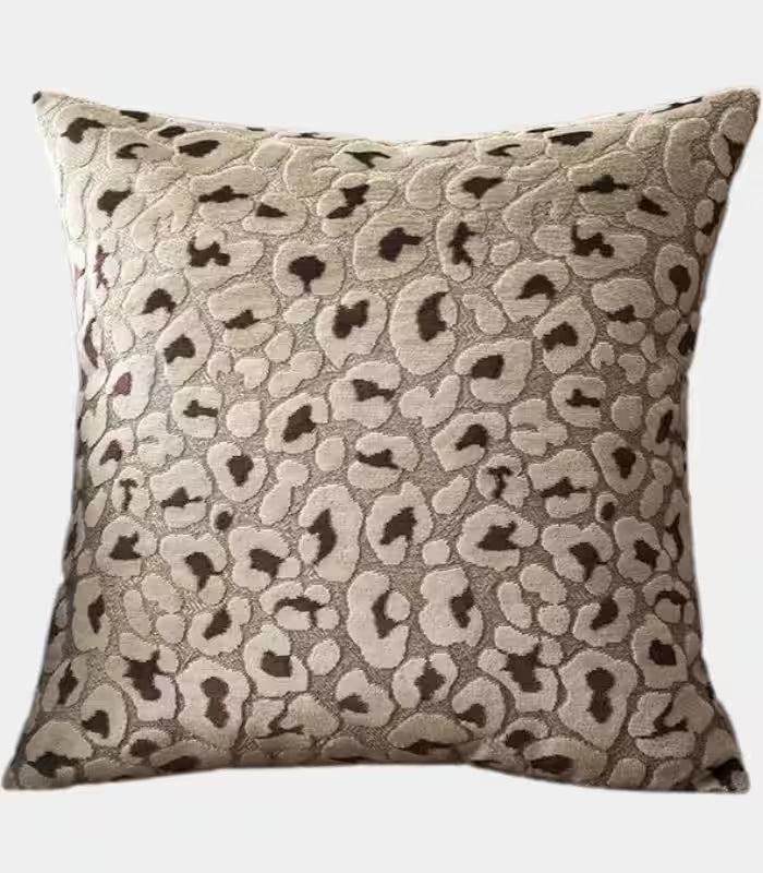 1067 Leopard Print Textured Cushion Cover Collection Velvet 45x45 cm