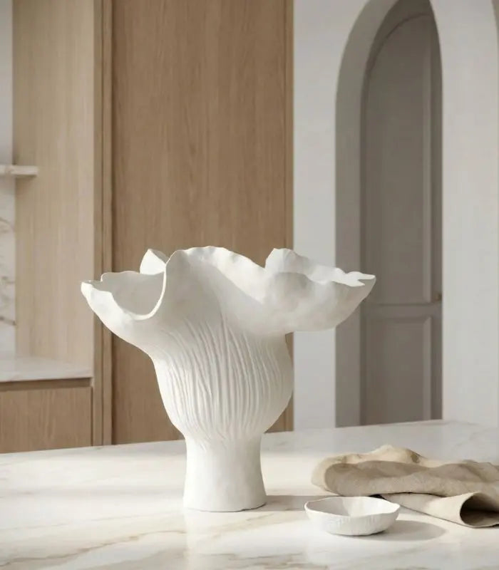 1224 Petal Bloom Ceramic Vase – Handcrafted Sculptural Design