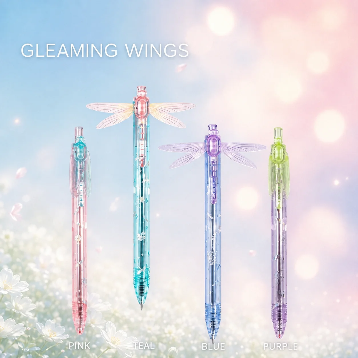 Fluttering Dragonfly Wing Pen – Moving Wing Gradient Writing Pen