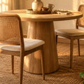 Round Oak Pedestal Table