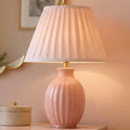 Fluted Pink Ceramic Table Lamp