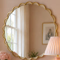 Scalloped Gold Wall Mirror