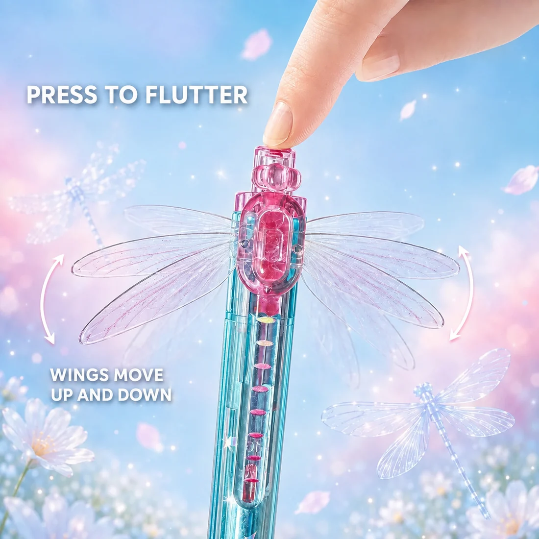 Fluttering Dragonfly Wing Pen – Moving Wing Gradient Writing Pen