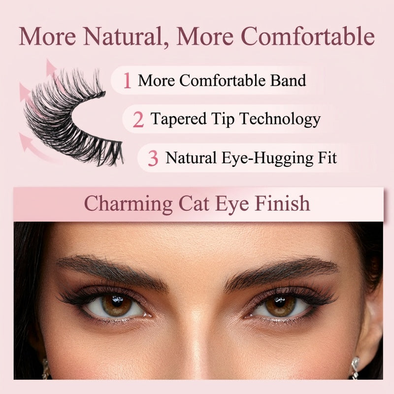 ⏳Limited-time sale ONLY $10.99!!🌸Self-Adhesive Reusable Lashes – 3-Sec Application, No Glue Needed