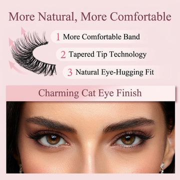 ⏳Limited-time sale ONLY $10.99!!🌸Self-Adhesive Reusable Lashes – 3-Sec Application, No Glue Needed
