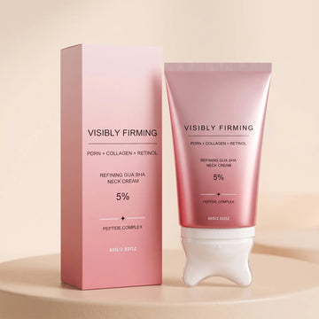 ✨Firming Neck Cream With Built-in W-shaped Massager Peptide Retinol Gua Sha Neck Moisturizer For Neck Lines - 1 Tube