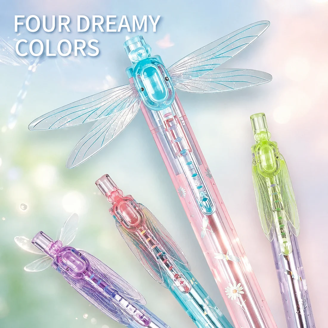 Fluttering Dragonfly Wing Pen – Moving Wing Gradient Writing Pen