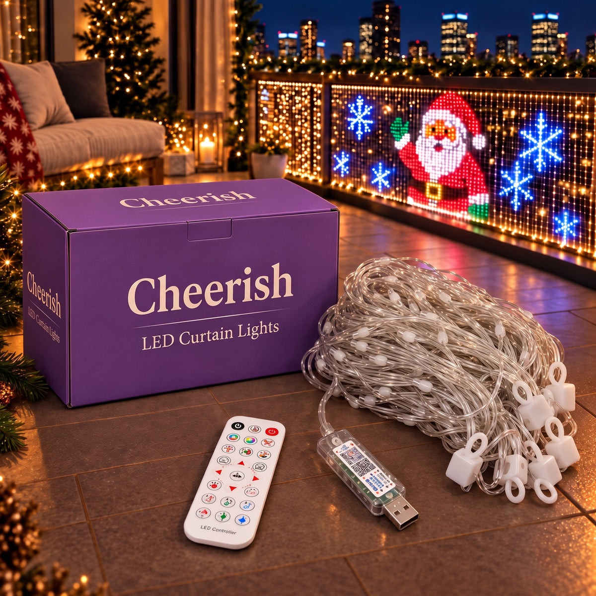 Cheerish App-Controlled LED Curtain Lights