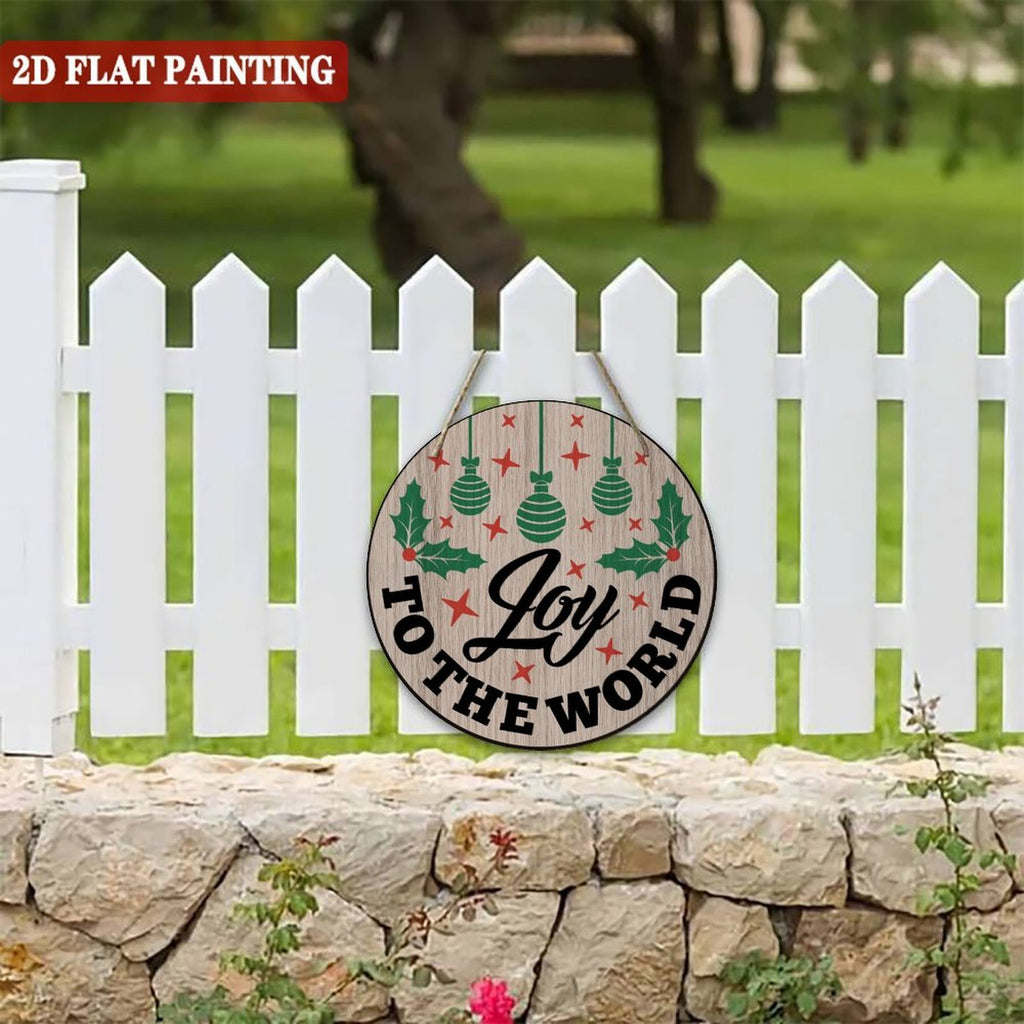 Joy To The World Round Wood Panel Painting 20*20CM