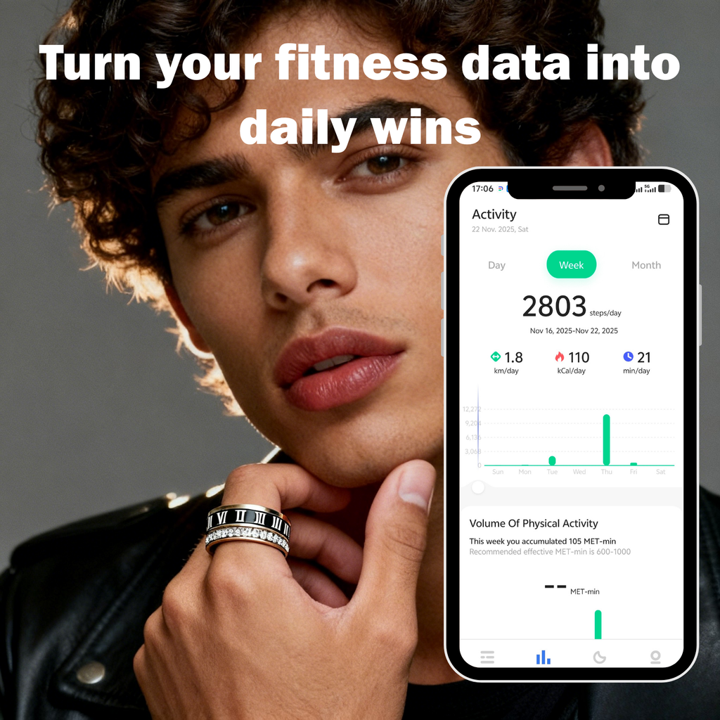 Smart Ring IP68 Waterproof Sleep and Fitness Tracker Rings