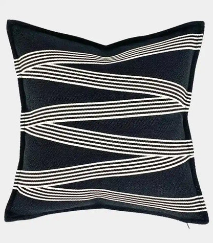 1074 Modern Black & White Striped Cushion Cover Collection Indoor/Outdoor 45x45 cm (18x18in)