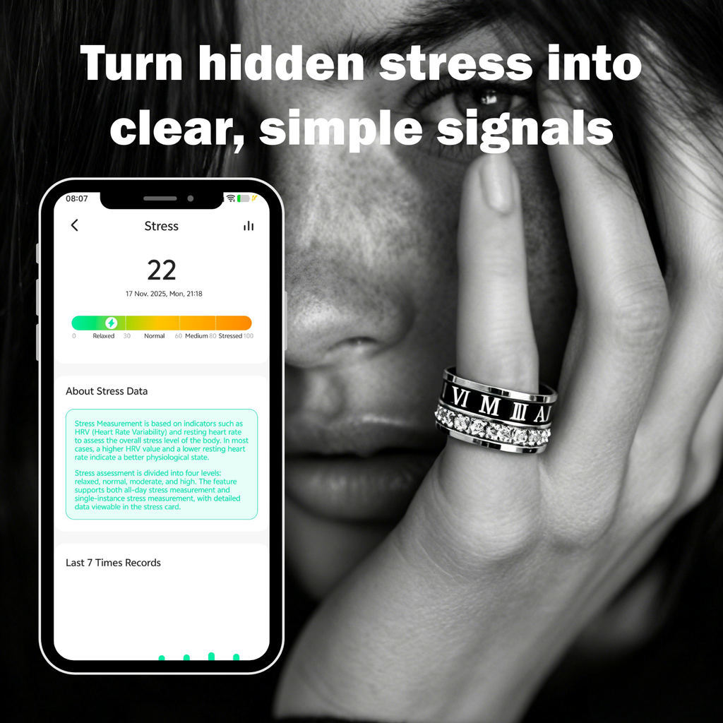 Smart Ring IP68 Waterproof Sleep and Fitness Tracker Rings