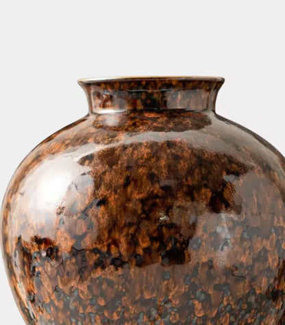 1209 Vesper Tabetop Vase – Tortoiseshell Glaze Design with Round Silhouette Porcelain 24 cm