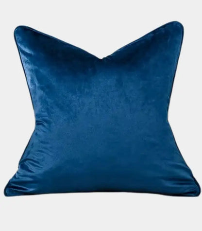 1079 Velvet Floral Garden Cushion Cover Velvet Embroidery Blue