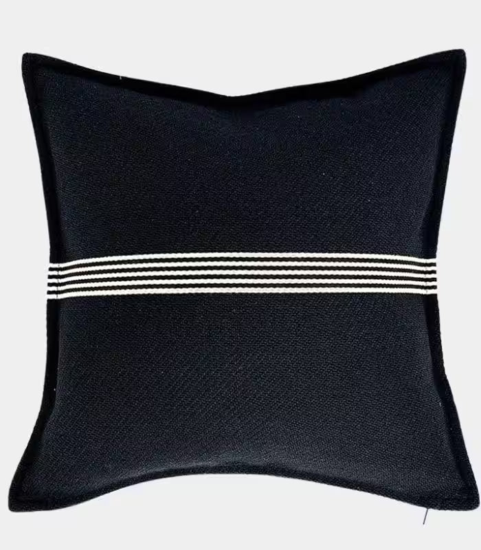 1074 Modern Black & White Striped Cushion Cover Collection Indoor/Outdoor 45x45 cm (18x18in)