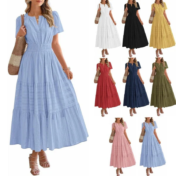 💕SPRING HOT SALE 50% OFF💕Women's Boho Chic Smocked Waist Maxi Dress