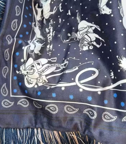 1043 Pegasus Velvet Cushion Cover – Celestial Mythology in Navy and White Decorative Pillow Cases