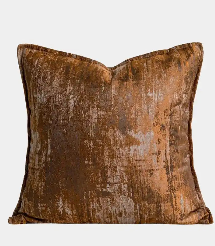 1069 Abstract Cushion Cover Collection - Amber & Charcoal 45x45 cm (18 x 18 in)