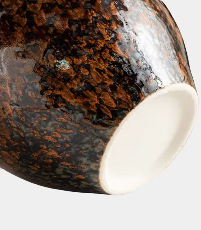 1209 Vesper Tabetop Vase – Tortoiseshell Glaze Design with Round Silhouette Porcelain 24 cm