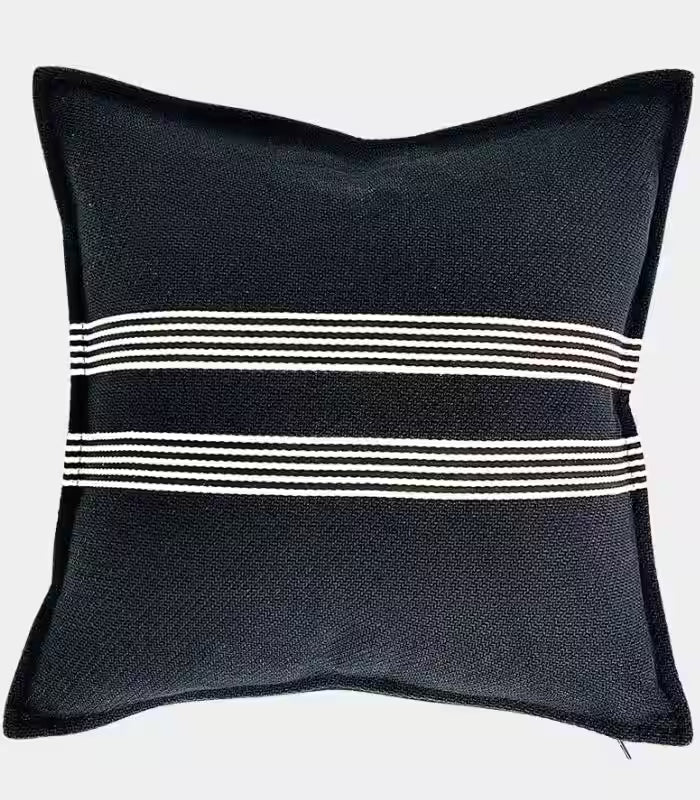 1074 Modern Black & White Striped Cushion Cover Collection Indoor/Outdoor 45x45 cm (18x18in)