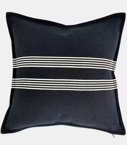 1074 Modern Black & White Striped Cushion Cover Collection Indoor/Outdoor 45x45 cm (18x18in)