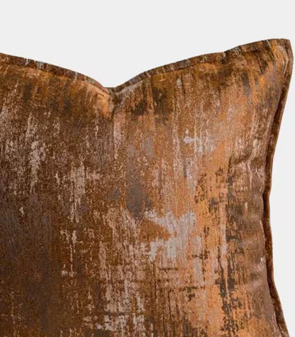 1069 Abstract Cushion Cover Collection - Amber & Charcoal 45x45 cm (18 x 18 in)