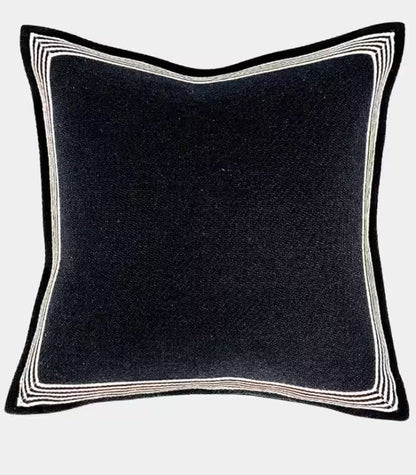 1074 Modern Black & White Striped Cushion Cover Collection Indoor/Outdoor 45x45 cm (18x18in)