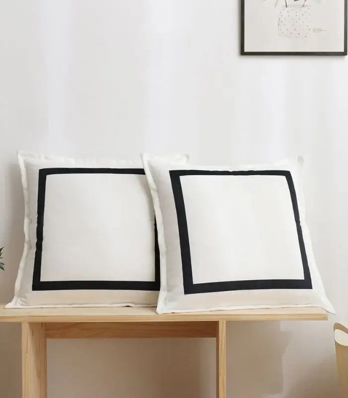 1020 Set of 2 Pcs Elegant Square Velvet Cushion Covers 45x45 cm