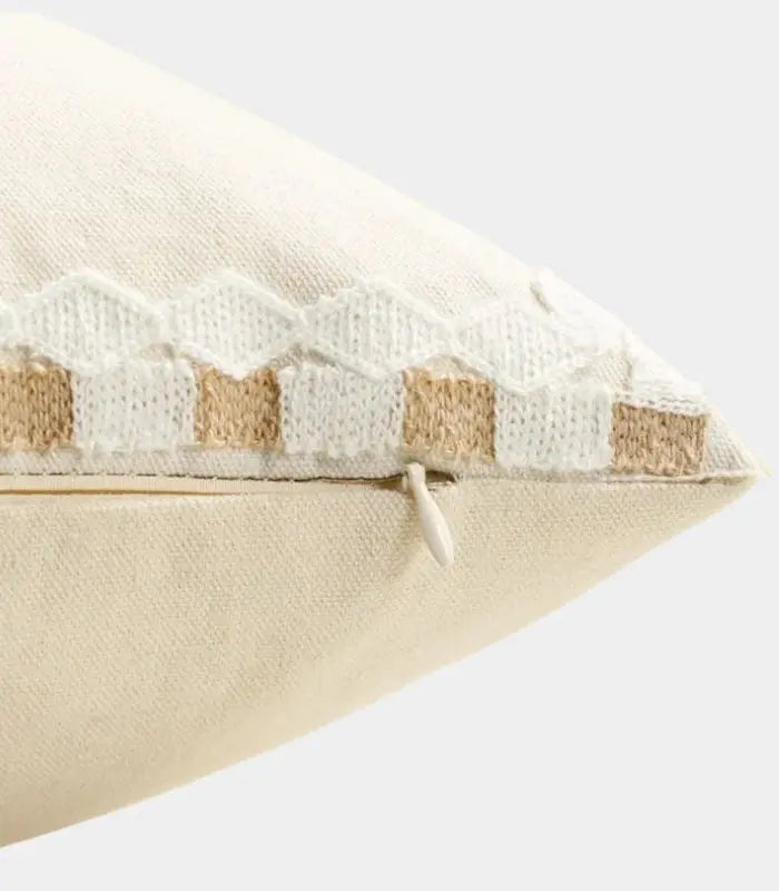 1035 Palm Tree Embroidered Cushion Cover with Decorative Trim