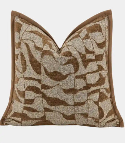 1059 Marlowe Jacquard Cushion Cover – Tonal Abstract Design with Velvet Piping