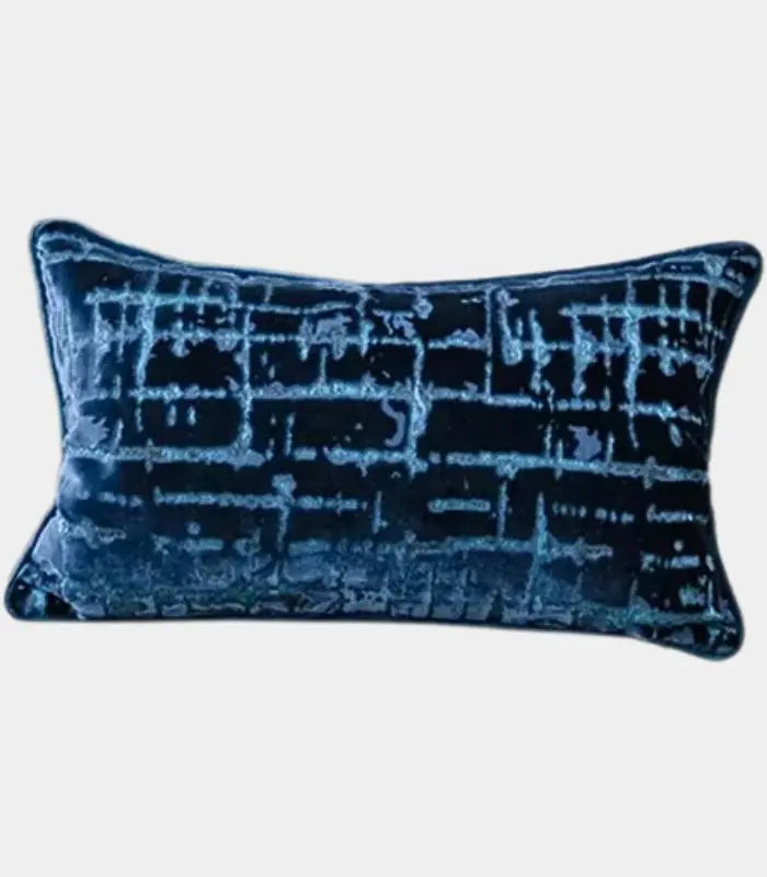 1079 Velvet Floral Garden Cushion Cover Velvet Embroidery Blue