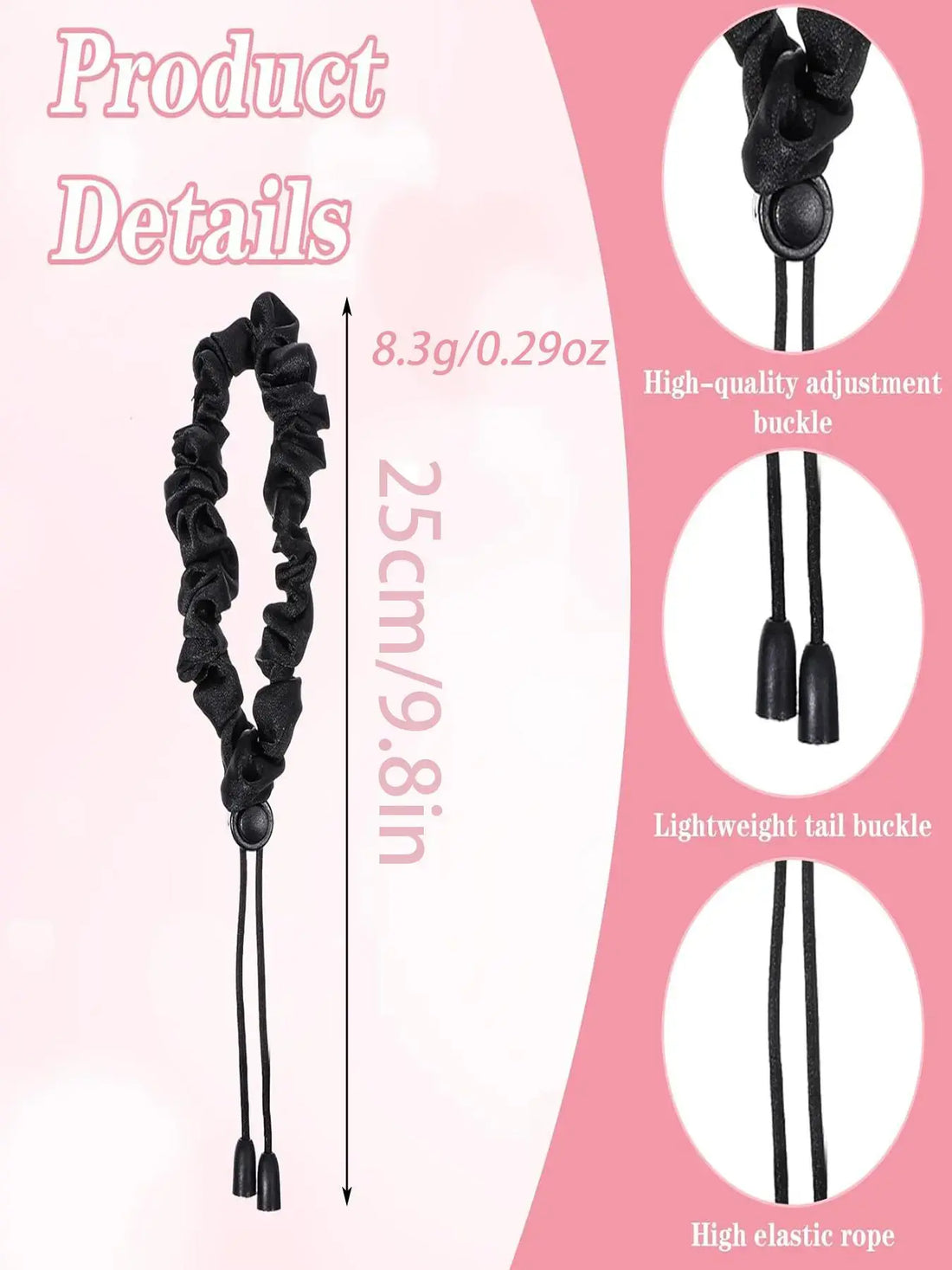 Punk Style Adjustable Hair Tie for Women & Girls, Minimalist Headwear for Thick Hair, Curly Scrunchies, Hairbands, Fashion Hair Accessories for Party, Fashionable Hair Accessories