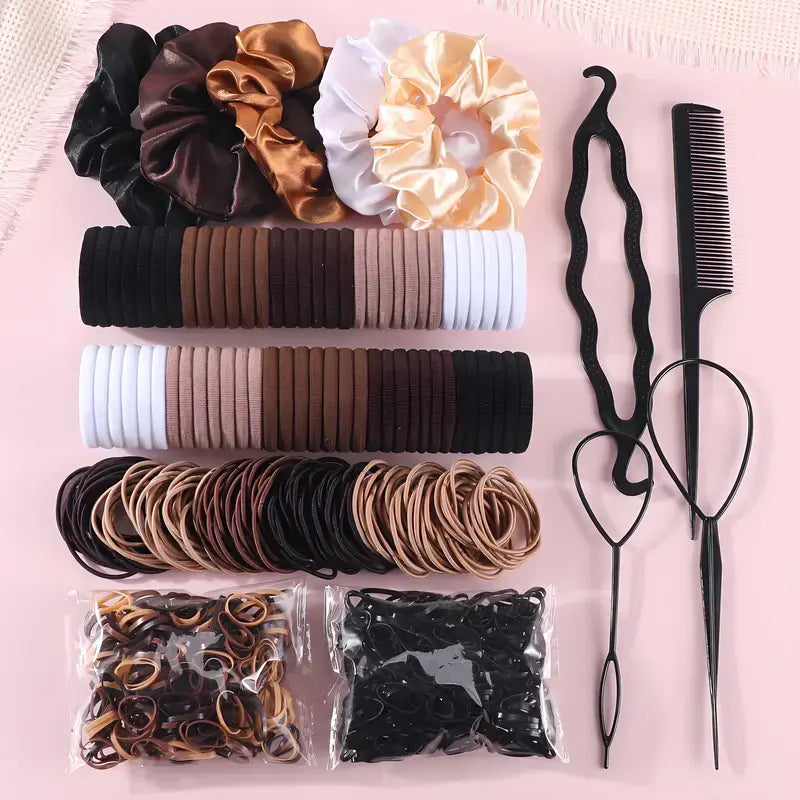 1109-Piece Hair Tie Set，Women's Fashion Hair Accessories, Hair Accessories Set, Seamless Ponytail Holders, Vintage Bohemian Variety Hair Scrunchies, Hair Styling Tools