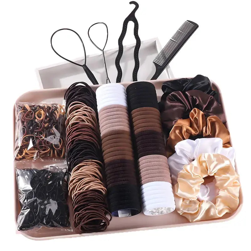 1109-Piece Hair Tie Set，Women's Fashion Hair Accessories, Hair Accessories Set, Seamless Ponytail Holders, Vintage Bohemian Variety Hair Scrunchies, Hair Styling Tools
