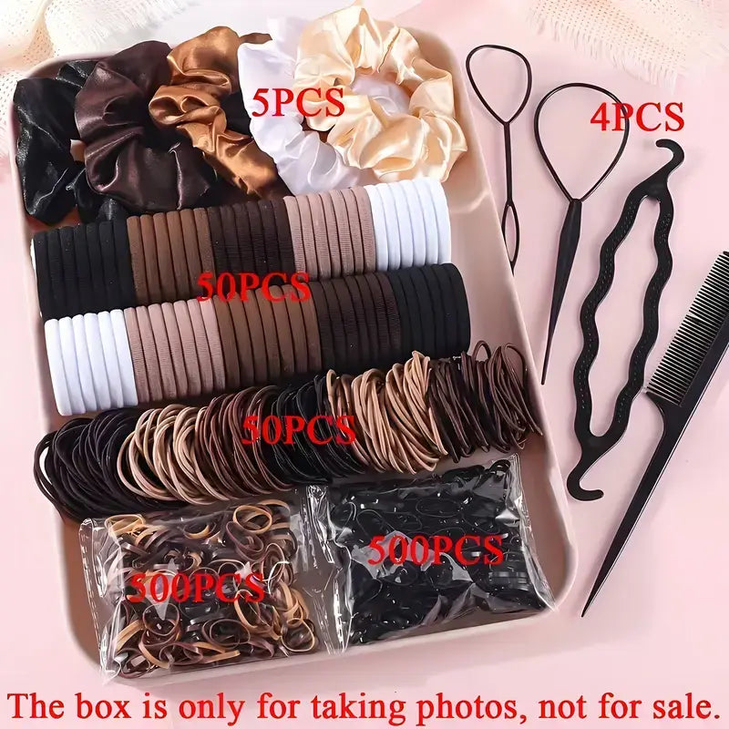 1109-Piece Hair Tie Set，Women's Fashion Hair Accessories, Hair Accessories Set, Seamless Ponytail Holders, Vintage Bohemian Variety Hair Scrunchies, Hair Styling Tools