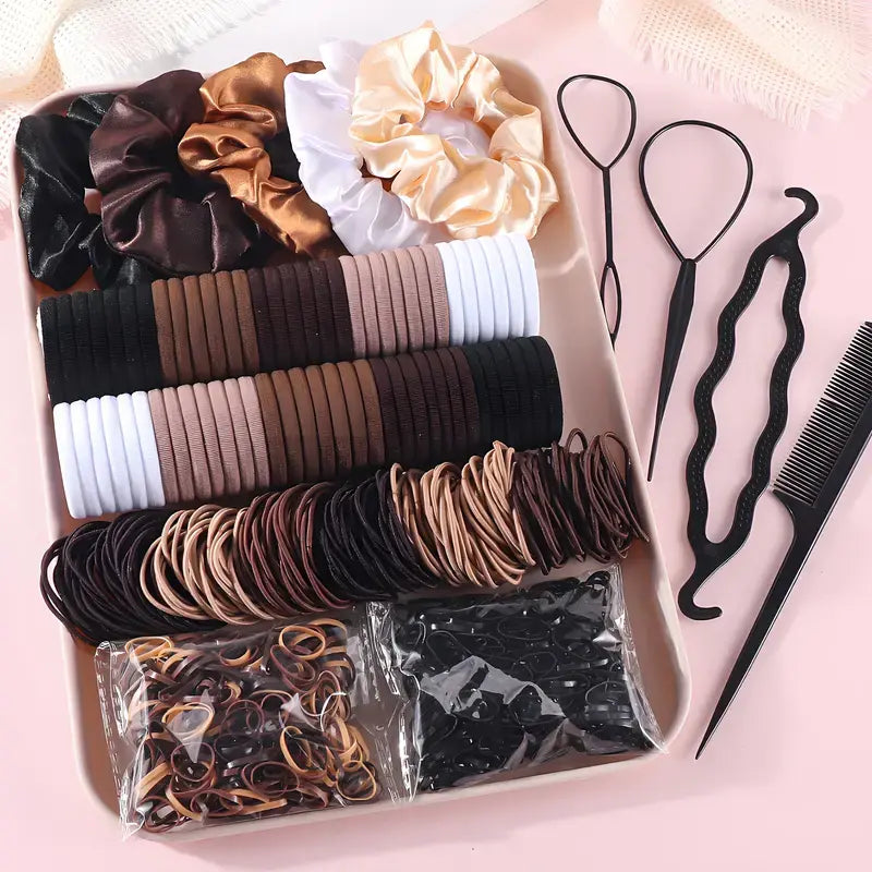 1109-Piece Hair Tie Set，Women's Fashion Hair Accessories, Hair Accessories Set, Seamless Ponytail Holders, Vintage Bohemian Variety Hair Scrunchies, Hair Styling Tools