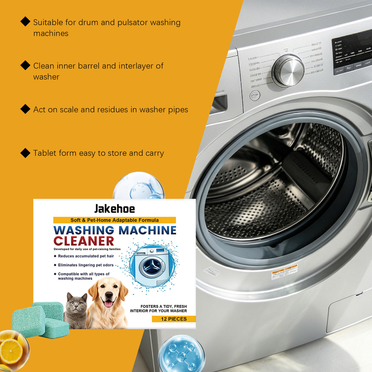 Cleans drum, interlayer and pipes