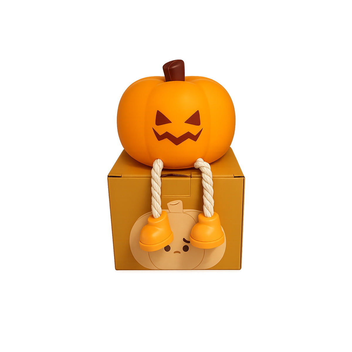 Pumpkin silicone night light with rope legs