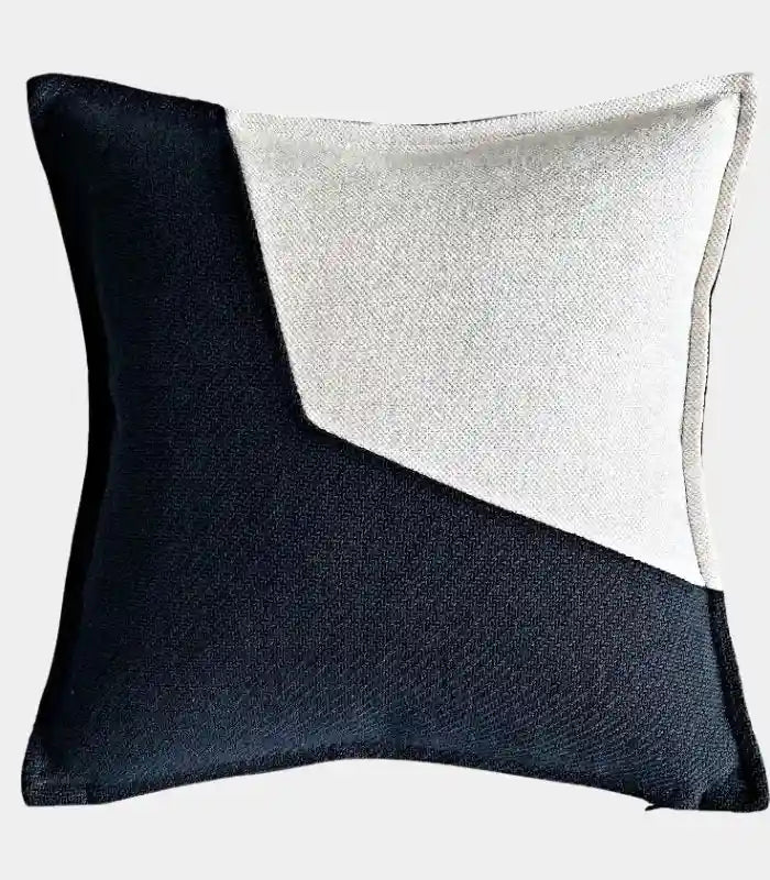 1073 Modern Black & Cream Colour Block Cushion Cover Collection Indoor/Outdoor 45x45 cm
