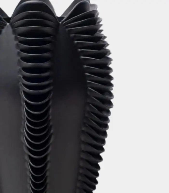 1210 Elara Sculptural Wave Vase | Modern Ribbed Resin Decorative Vessel 28 cm