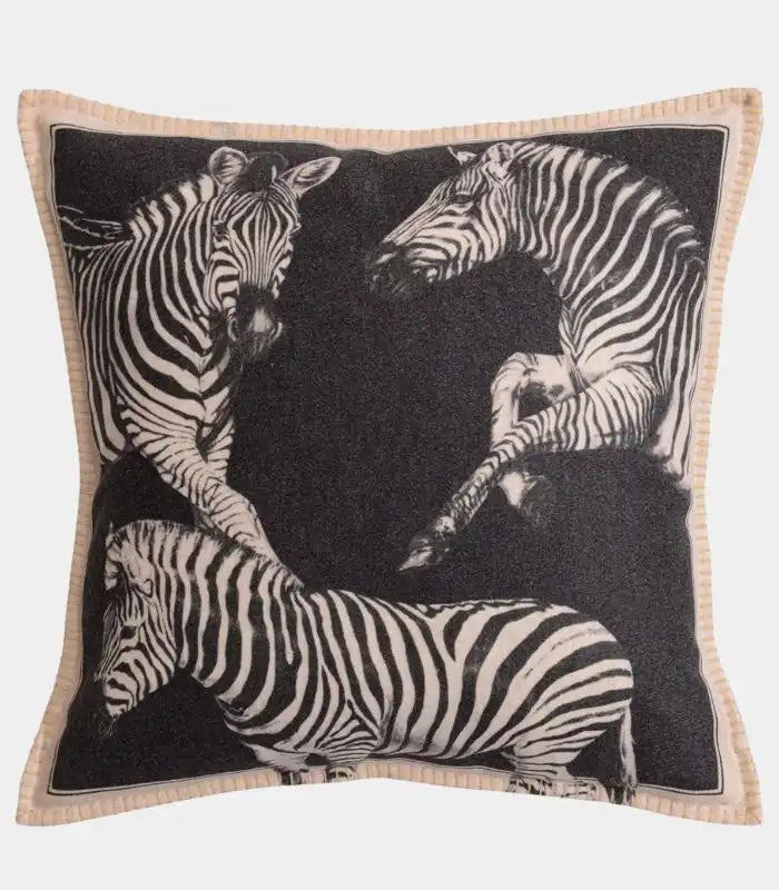 1033 Savannah Zebra Cushion Cover – Double-Sided Woven Design 45x45 cm